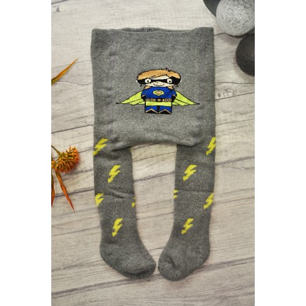 RAJSTOPY frotte szare SUPERHERO wzór 383