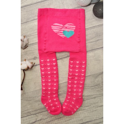 RAJSTOPY frotte malinowe w serca wzór 556