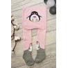 RAJSTOPY frotte różowe z pingwinkami wzór 557
