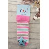 Skarpety frotte z grzechotką dziewczęce skarpetki w paski z gwiazdką