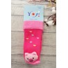 Skarpety frotte z grzechotką dziewczęce skarpetki różowe ze świnką