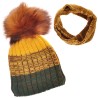Zimowy komplet JANEK, czapka z puchatym pomponem + komin