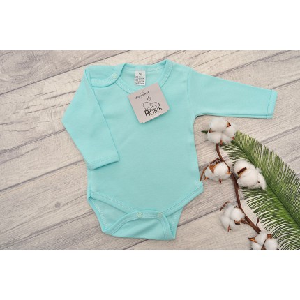 Miętowe BODY z długim rękawem