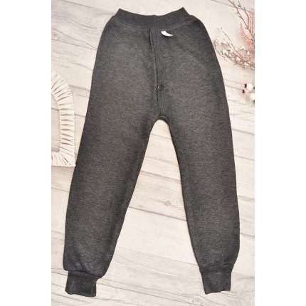 Grafitowe SPODNIE TERMO ocieplane GETRY chłopięce kalesony