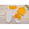 WYPRAWKA dla wcześniaka do szpitala 5 części musztardowa w gwiazdki wzór 214MU