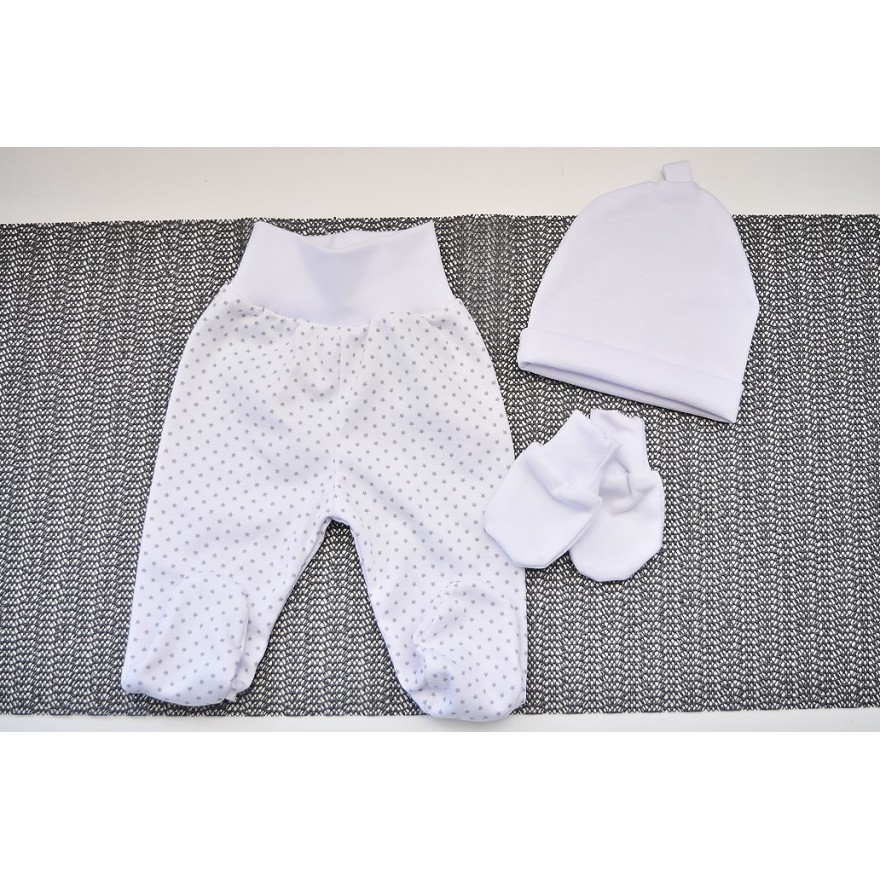 WYPRAWKA dla wcześniaka do szpitala 5 części biała w gwiazdki wzór 198B