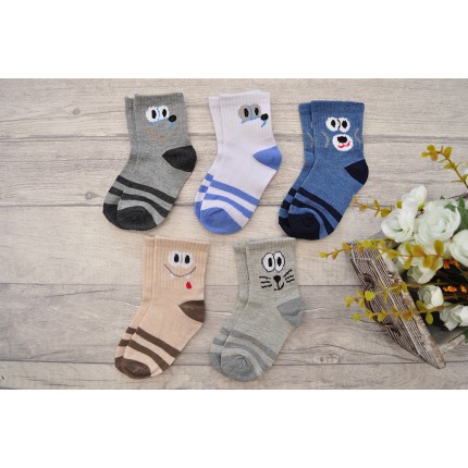 5 par SKARPETKI bawełniane ZWIERZAKI skarpety chłopięce SPORT