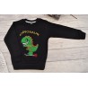 Czarna BLUZA chłopięca dresowa DINOZAUR