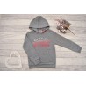 Szara BLUZA chłopięca ocieplana z kapturem REAL SuperYes