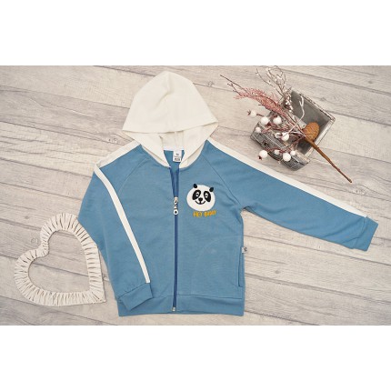 Dres Z PANDĄ błękitna bluza z kapturem spodnie, komplet