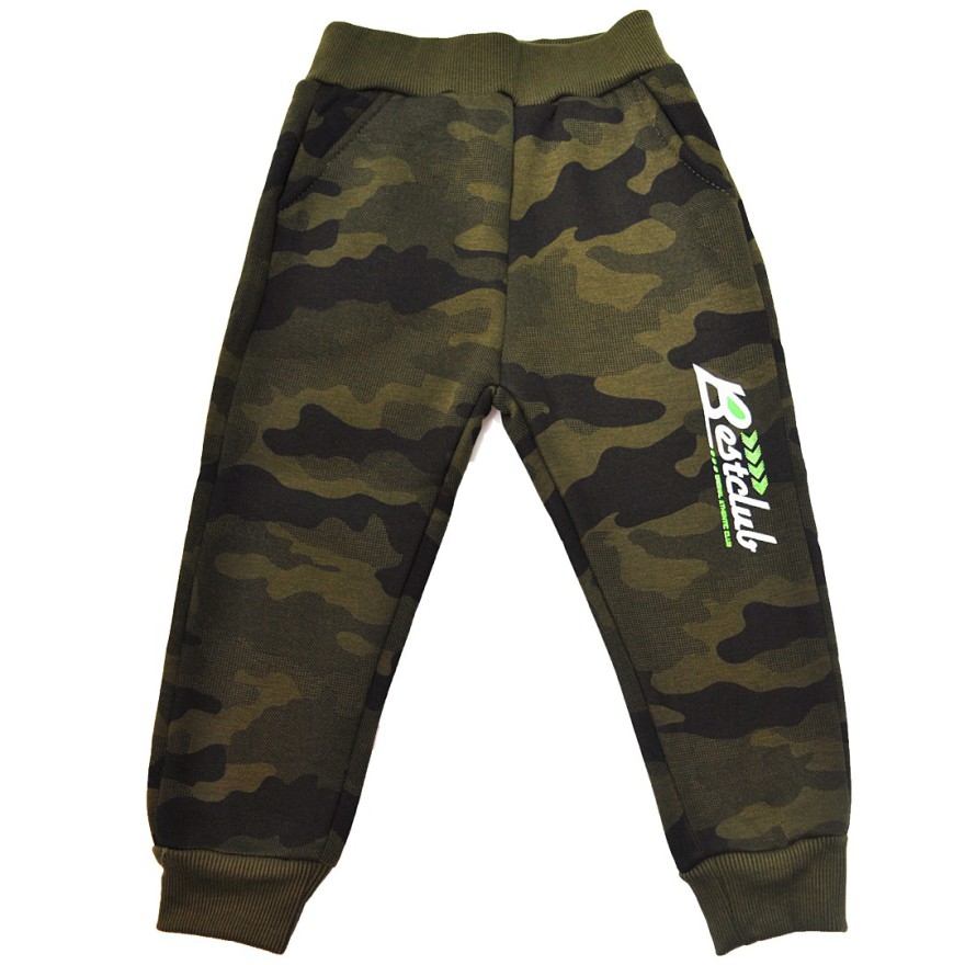 Ocieplane SPODNIE MORO khaki chłopięce spodenki dresowe BestClub