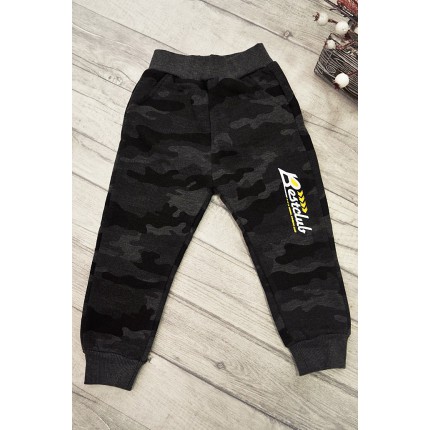 Ocieplane SPODNIE MORO grafit chłopięce spodenki dresowe BestClub