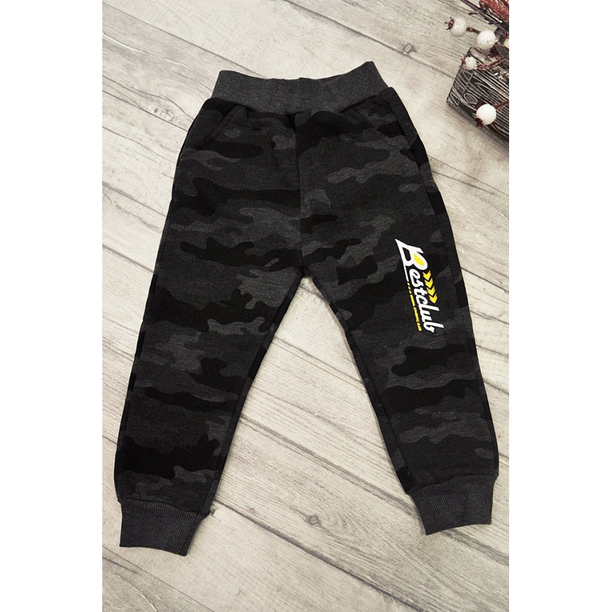 Ocieplane SPODNIE MORO grafit chłopięce spodenki dresowe BestClub