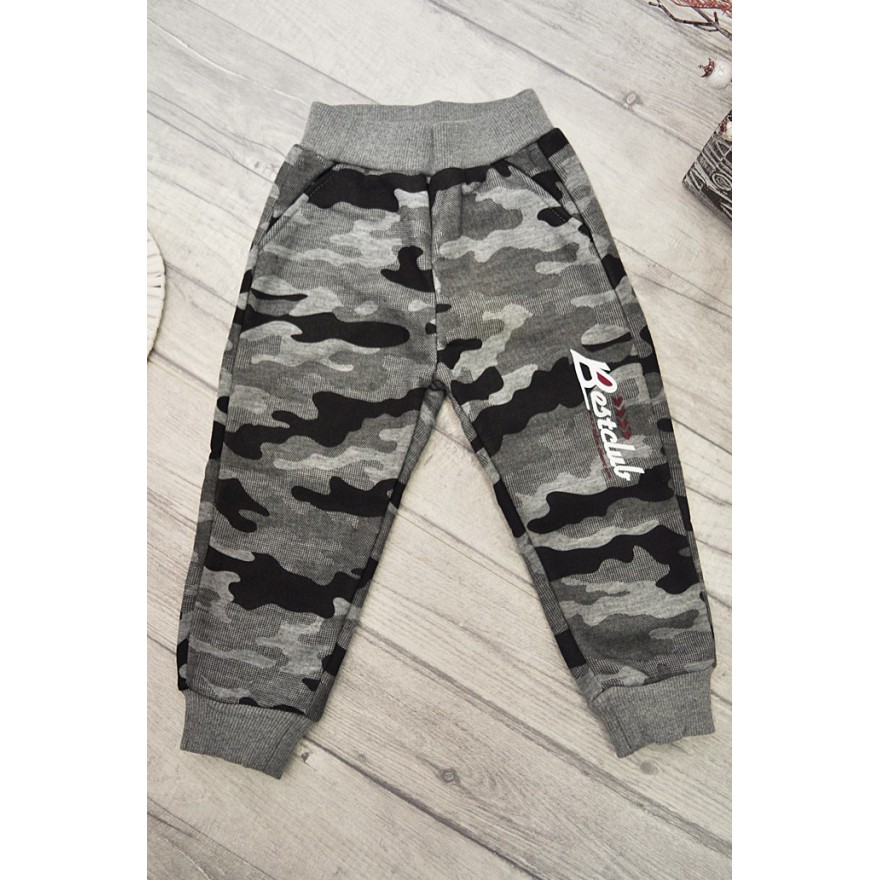 Ocieplane SPODNIE MORO szare chłopięce spodenki dresowe BestClub