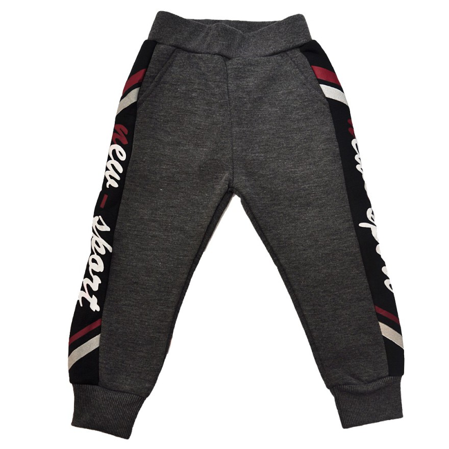 Grafitowe SPODNIE ocieplane NEW SPORT chłopięce spodenki dresowe