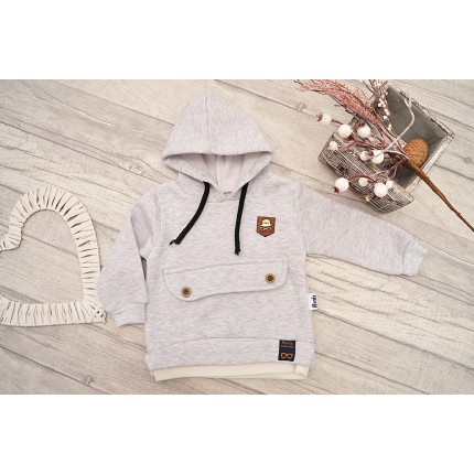 DRES RONIX szara bluza z kapturem, granatowe spodnie, komplet