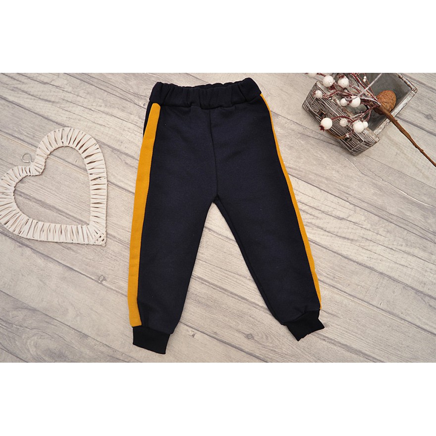 Musztardowo-granatowy DRES POWER bluza z kapturem, spodnie, komplet