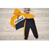 Musztardowo-granatowy DRES POWER bluza z kapturem, spodnie, komplet