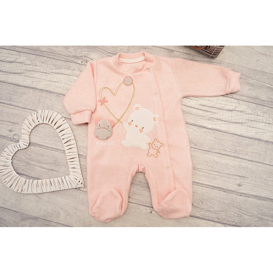 Różowy PAJACYK WELUROWY MISIE i MYSZKA 3D