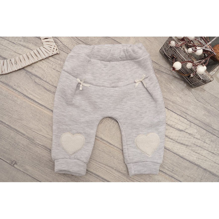 Szary komplet 2cz. dla niemowlaka bluza na futerku, ocieplane spodnie
