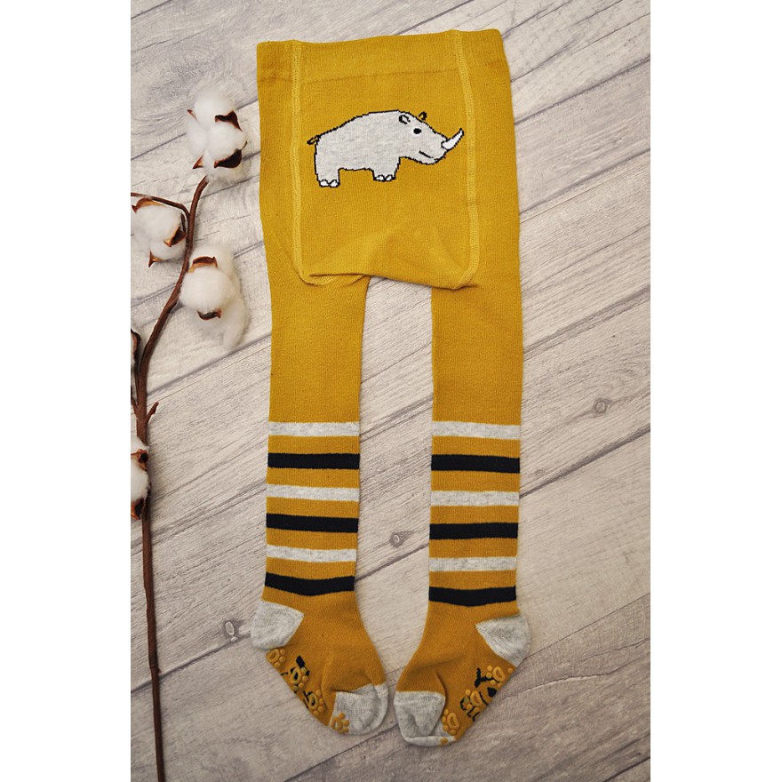 RAJSTOPY bawełniane NOSOROŻEC antypoślizgowe ABS wzór 440