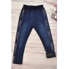 Granatowe LEGGINSY a'la jeans GETRY na futerku DESIGN brokat
