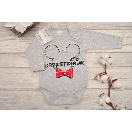 Szare BODY PRZYSTOJNIAK długi rękaw wzór 640