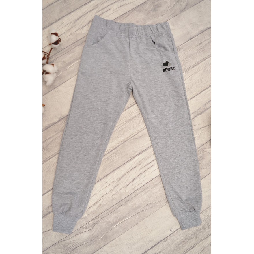 DRES dziewczęcy SPORT GIRL szaro-różowa bluza z kapturem, spodnie komplet 2cz.