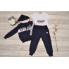 DRES dziewczęcy SPORTS granatowa bluza z kapturem, spodnie, bluzka, komplet 3cz.