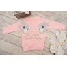 Różowy DRES Cool Love z króliczkami, bluza, spodnie, komplet