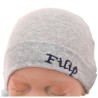 Szara CZAPECZKA dla noworodka SMERFETKA z imieniem Filip
