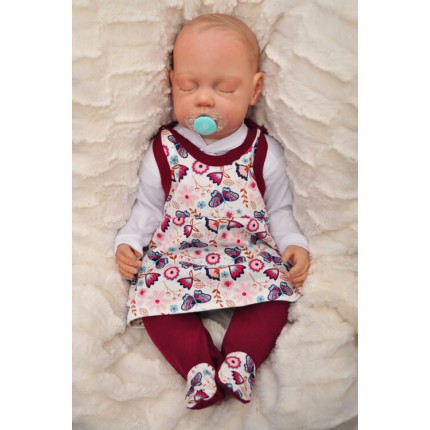 ŚPIOCHY SUKIENKA 2w1 tylko u nas! bordowe w motyle wzór 367bor