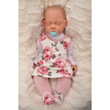 ŚPIOCHY SUKIENKA 2w1 tylko u nas! pudrowy w róże wzór 368R