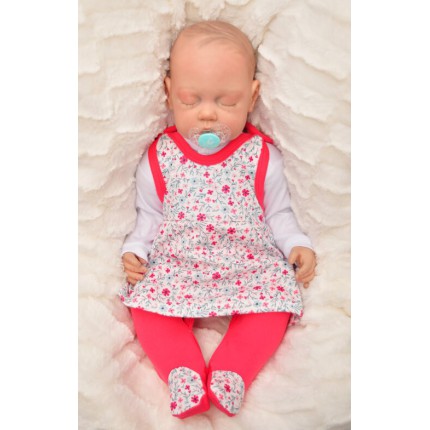 ŚPIOCHY SUKIENKA 2w1 tylko u nas! białe w kwiatuszki wzór 369c