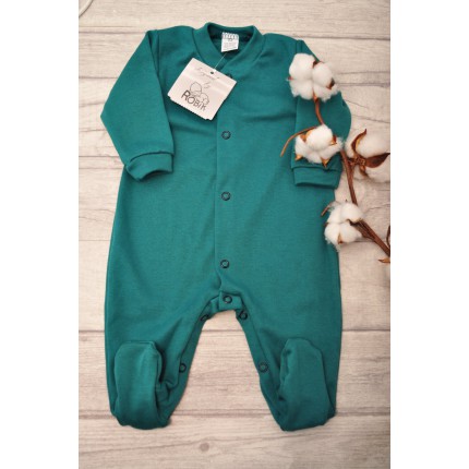 Gładki butelkowa zieleń Pajac pajacyk bawełniany