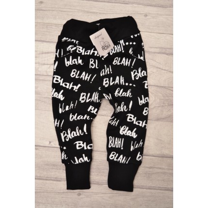 Czarne spodnie spodenki BLAH BLAH półśpiochy wiosna jesień