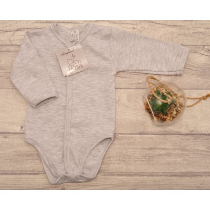 Szare body rozpinane z długim rękawem WCZEŚNIAK