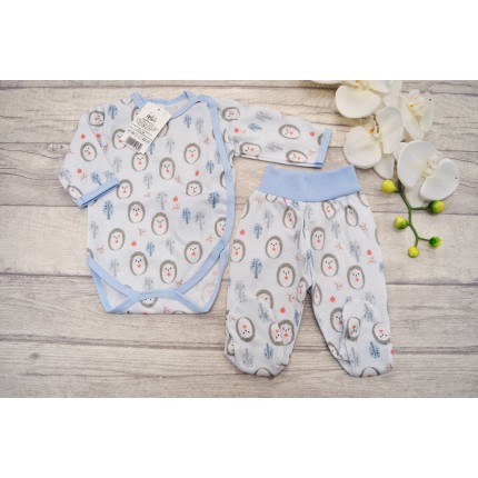 Komplet 2cz body kopertowe półśpiochy wz.401 niebieskie jeżyki WCZEŚNIAK