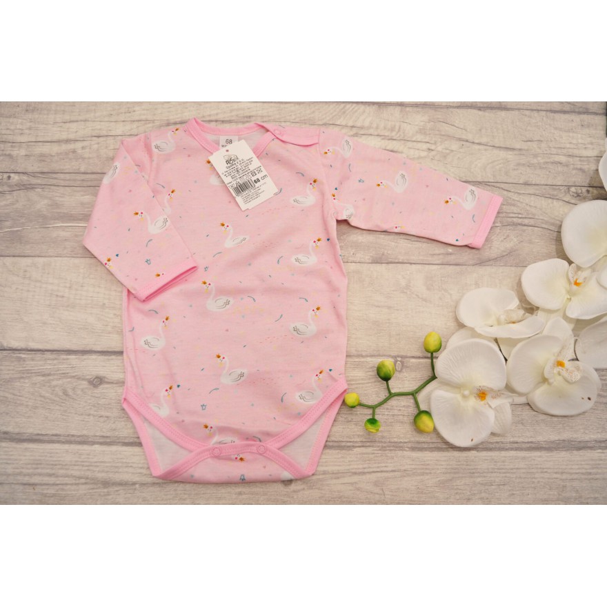 BODY Różowe łabędzie wz.403 długi rękaw