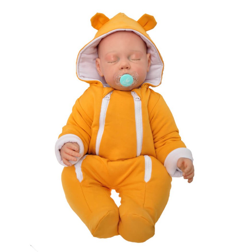 Kombinezon gładki musztardowy ocieplany