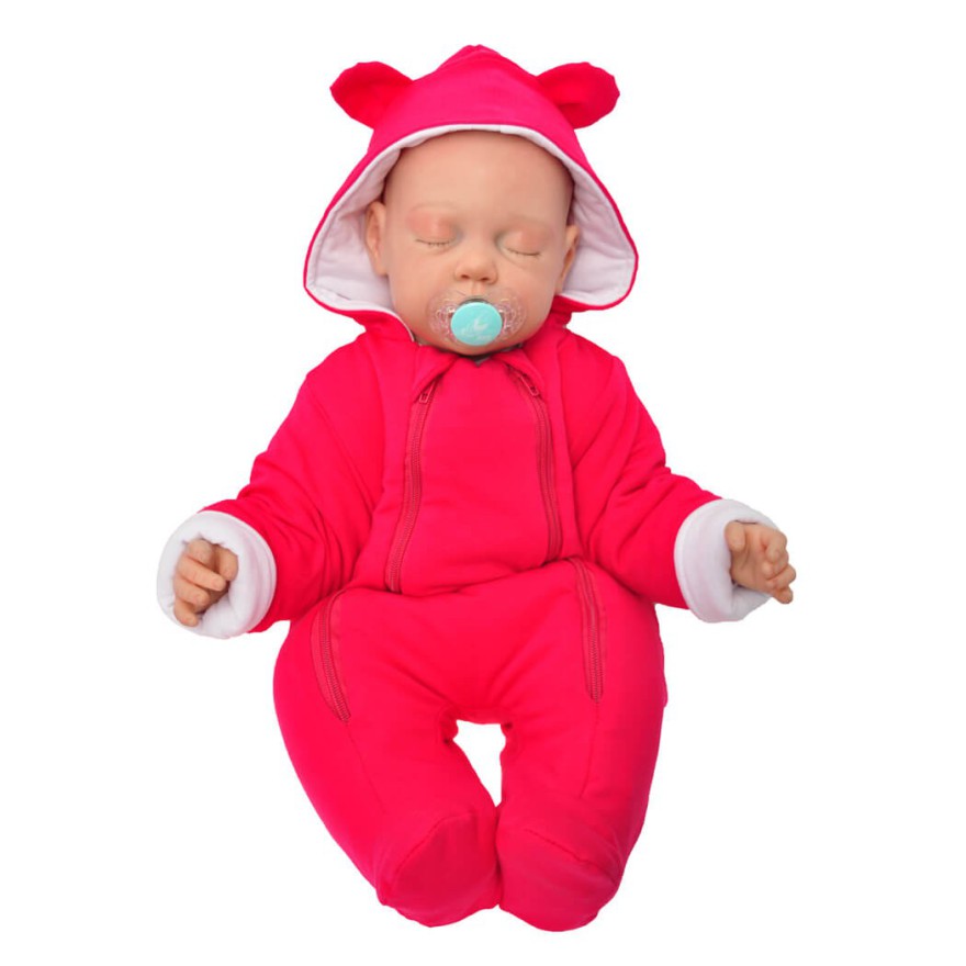 Kombinezon gładki amarantowy ocieplany