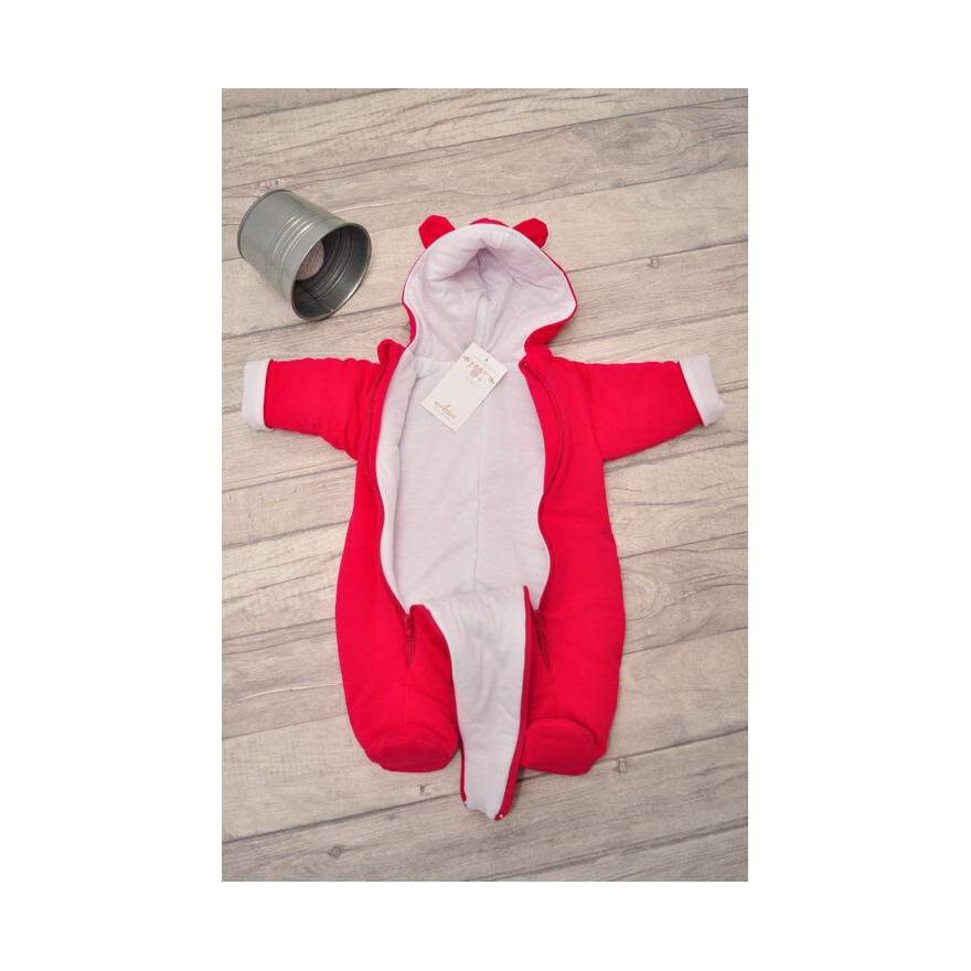 Kombinezon gładki amarantowy ocieplany