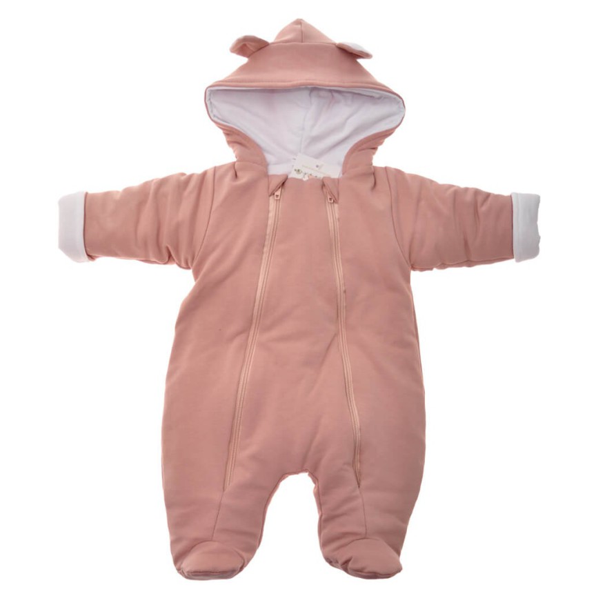 Kombinezon gładki pudrowy róż ocieplany