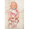 Pajac pajacyk bawełniany pudrowy w róże wzór 368R
