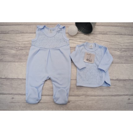 Wyprawka dla noworodka koszulka śpiochy niebieski MISIAKI wz. 223N