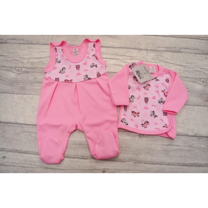 Wyprawka dla noworodka koszulka śpiochy różowy KUCYKI wz. 351R
