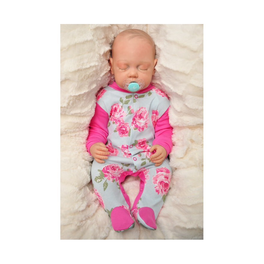 Pajac pajacyk bawełniany amarant w róże r.50 WCZEŚNIAK wzór 349a