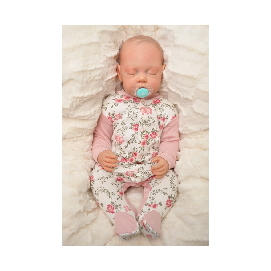 WCZEŚNIAK pajac pajacyk bawełniany różowy w róże r.50 wzór 354R