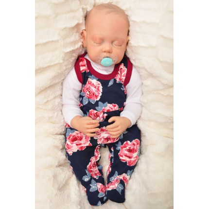 ŚPIOCHY rozpinane w kroku bordowe w róże wzór 352bor