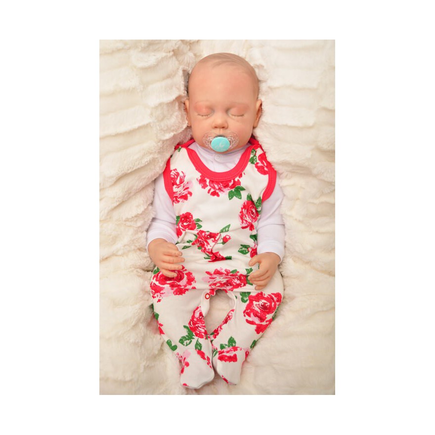 ŚPIOCHY rozpinane w kroku malinowe w róże wzór 308c WCZEŚNIAK